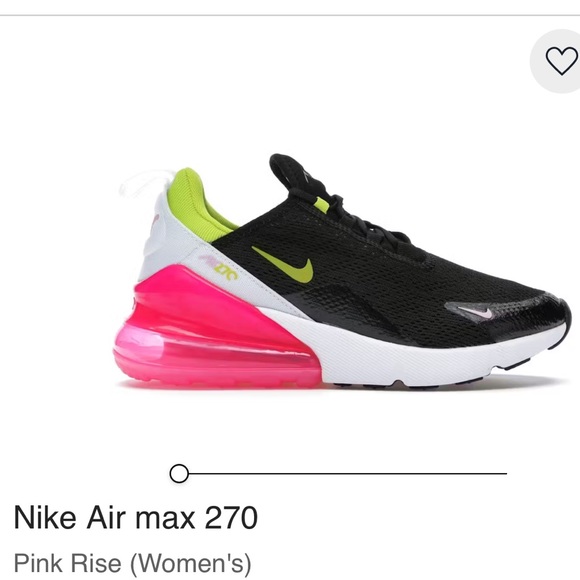 RARE Nike Air Max 270 Black Pink Yellow Women's Shoes 9 - Picture 1 of 6